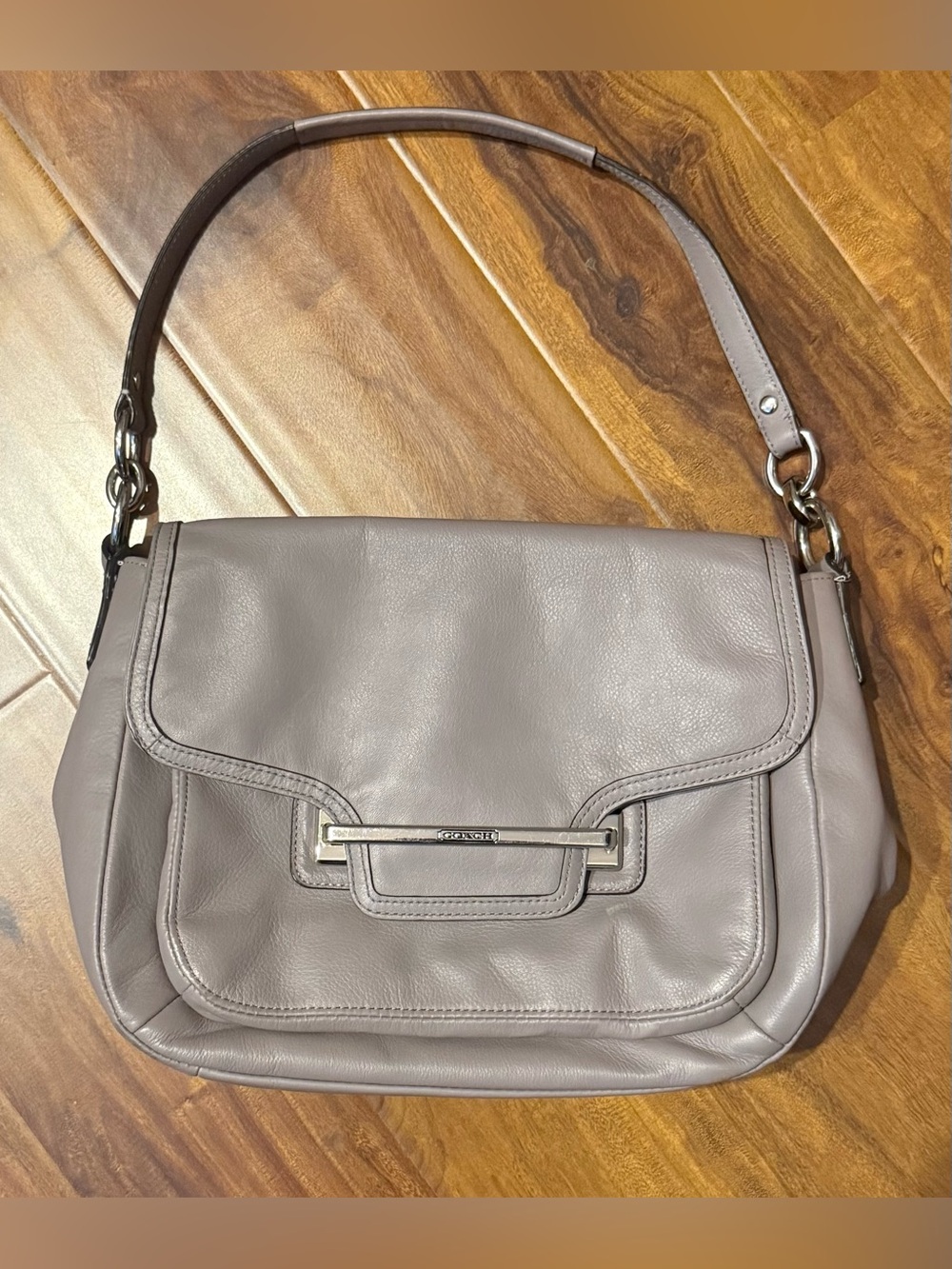 Coach Taylor Leather Shoulder Bag in Dusty Purple